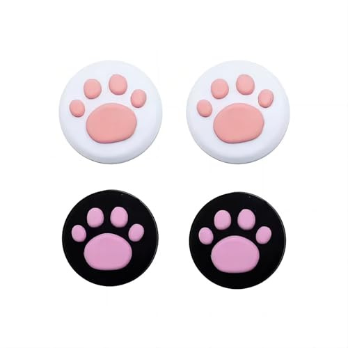 KNOXS 4PCS Silicone Cute ThumbStick Joysticks for Sony Playstation Portal, Thumb Grip Caps Anti-Slip Anti-Scratch Protect Sony Playstation Portal Accessories Cover Skin (Cat's Paw 3)