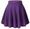 Femmes Basic Casual Taille élastique Trompette Mini Jupe élégante A-Ligne Patineur Jupe(XXL, Violet foncé)