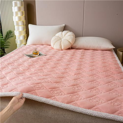 HAIBA Flanell Matratzenschoner 180x200cm Matratzenauflage Hell-Pink