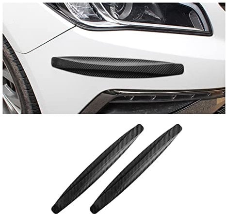 Adunsiaoto 2 Stück Universal Anti-Collision Patch Auto Stoßstange, Kohlefaser Autos Tür Bump Protector Aufkleber für Auto SUV, Auto Türkantenschutz Aufkleber(Schwarz)