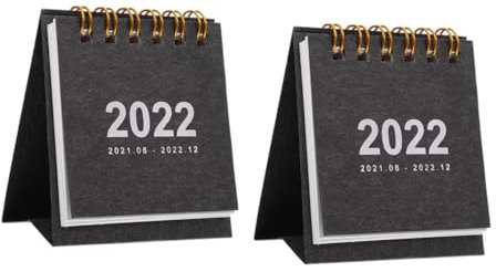 Tofficu 2stücke Tischkalender Kreativer Mini Kalender fürs Büro Papierkalender mit Klarem Druck für Terminplanung Schlichtes und Modernes Design Stabile und Praktische Konstruktion