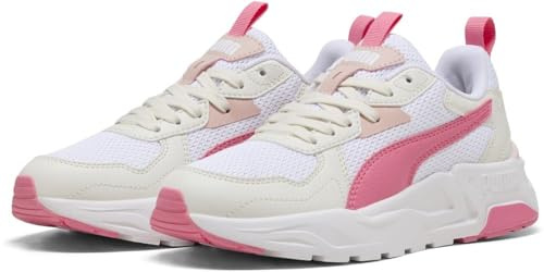 Puma Trinity LITE JR, Unisex Sneaker, Puma White-Magic Rose-Vapor Gray,