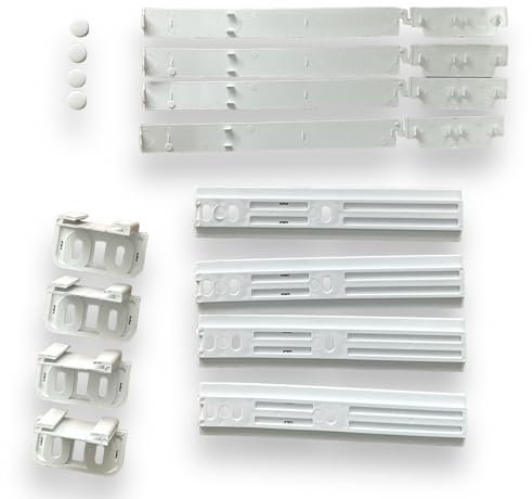 QUAILITAS Fridge Door Bracket [Pack of 4/White] Replacement Bracket for Fridge Door, DIY Install Universal Bracket Fixing Kit for Freezer – Refrigerator Parts & Accessories