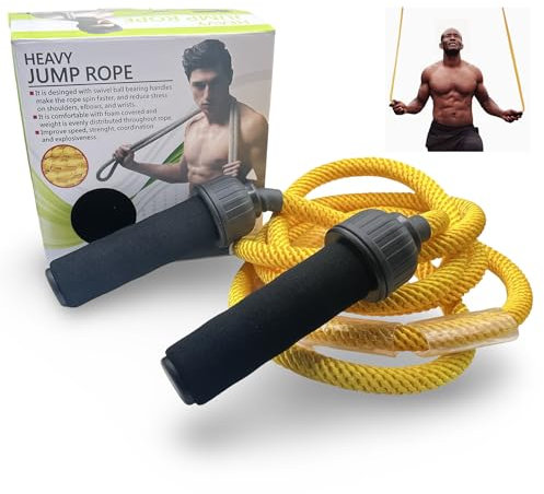 Corda per saltare ergonomica e spessa, 270 cm di lunghezza, 150 mm di spessore, super spessa, super pesante, per esercizi intensi, allenamento di boxe e allenamenti cardio