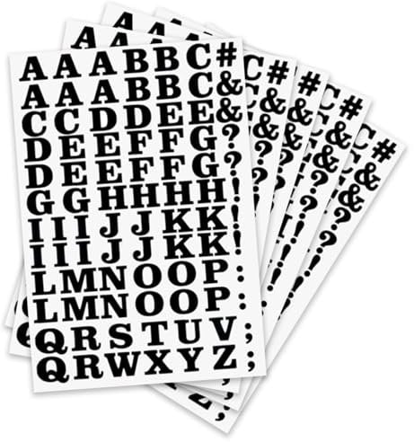 5 Sheets Iron On Letters, 420 Pcs 1 Inch Heat Transfer Letters, Fabric Vinyl Letter, Iron on Name Transfers Alphabets and Symbols for T Shirts, Clothes Slogan Printing, Team Name, DIY Crafts (Black)