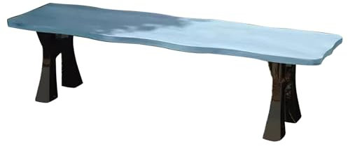 Sedie blu 59in/150cm del metallo del banco di legno del patio all'aperto per l'ingresso a bordo piscina del cortile