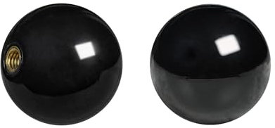 ACBSUSU Threaded Joystick Ball Top, Round Arcade Game Joystick Ball Top, American Game Joystick Ball Top Replacement, Game DIY Replacement Parts (Black - 2Pcs)