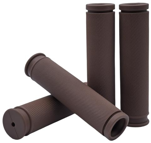 TIKBRO Puños de Manillar para Bicicleta Cómodos, Antideslizantes, 2 Pares de Goma para MTB y BMX