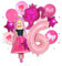 Rosa Geburtstagsdeko 6 Jahre Mädchen Luftballons- Prinzessin Kindergeburtstag Deko Folienballon Happy Birthday Geburtstag Balloon Partyzubehör für Kinder Frauen Cartoon Theme Party Supplies Deko