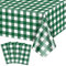 Lot de 4 nappes vichy vertes et blanches à carreaux de 220 x 130 cm – Housses de table rectangulaires imperméables pour pique-nique, fête d'anniversaire, vacances – Fournitures de plein air