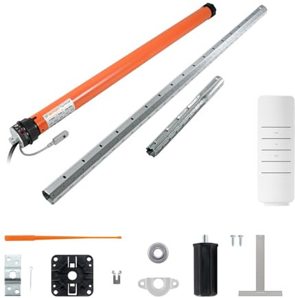 3T-MOTORS Funk-Rollladenmotor Komplettset mit Fernbedienung HSZ1, SW40 Welle 1,40 m, 3T35-10RX (Zugkraft 10 Nm/25 kg) mit mechanischen Endschaltern, bidirektional, Rollladenantrieb