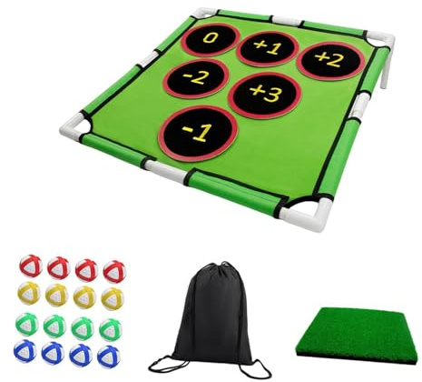 rockible Golf Chipping Spiele, Golf Yard Spiele, Zusammenklappbar, Inklusive 16 Klebrigen Golfbällen, Golf Cornhole Spiel für Golfer, Golf Zubehör