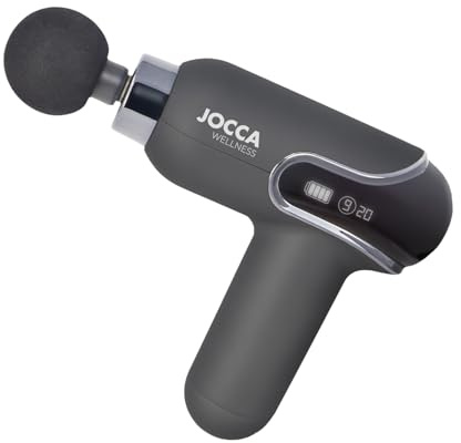 Jocca Muskelmassagepistole | 9 Geschwindigkeiten | 4 austauschbare Köpfe | Lithium-Akku 1500 mAh | LED-Display und Reiseetui