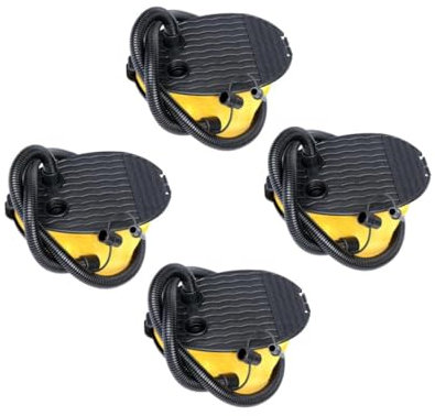Cabilock 4 Stück Fußbalg Tragbare Pumpe Multifunktionspumpe Ballonpumpe Balg Fußpumpe Balgpumpe PVC Entlüftungskappe Matratzenpumpen Fußpumpe Für Schlauchboote Fußluftpumpe Gelb