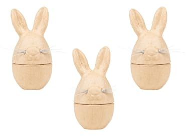 Décopatch BT090C - Boîte œuf lapin 6x6x12 cm - Paq de 3