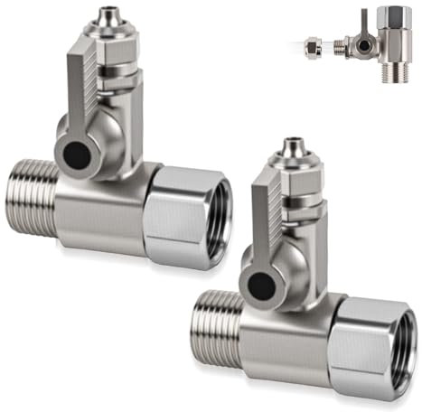 Tesmotor 2 Stück Wasseranschluss Adapter T-Stück 3/8 x 3/8 x 1/4 – Schlauchwasseranschluss Verteiler für Gartenschlauch, Wasserhahn, Absperrventil und mehr. Ideal zum Anschluss von 2 Geräten
