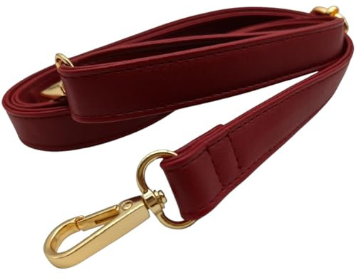 PU Lederriemen für Klein Tasche Burgunderrot, Verstellbarer Damen Taschengurte mit Karabiner Gold, 80-125 cm Tragegurt Tasche für Damen, Crossbody Gurt, 1.9cm, 1702