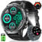 Smartwatch Herren(Telefonfunktion),1.85‘’ HD Großes Display/710 mAh Akku Sportuhr Herren mit Taschenlampe/5ATM Wasserdicht/120+ Sportmodi Fitnessuhr mit Herzfrequenz,Schlafmonitor für Android iOS