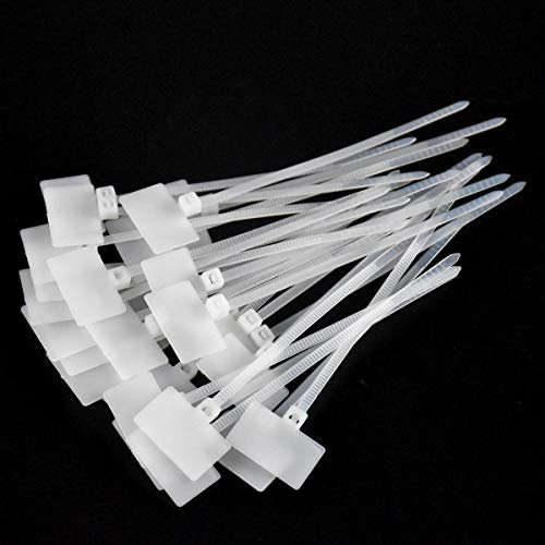 200 Pieces Cable Ties, White Self-Locking Cable Mark Ties, Writeable Desk Cable Organization, Labeled Cable Marker Binders, Cable Labels for School, Garden, Office, Wall, Car
