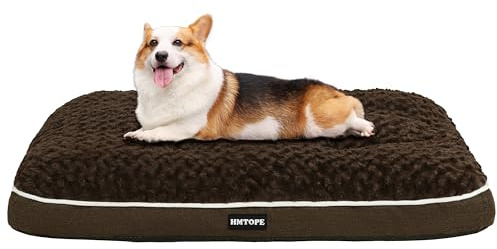 HMTOPE Orthopädisches Hundebett, Hundematte im Doppelstock-Design, Waschbar Hundekissen, Abnehmbar Hundekorb, 90 cm für Kleine bis Mittelgroße Hunde, Braun