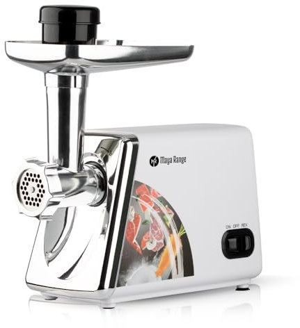 Maya Range 2000W Electric Meat Grinder, Electric Meat Mincer Machine with Stainless Steel Blades & 3 Grinding Plates, Sausage Maker & Kibbe Kit for Home Use