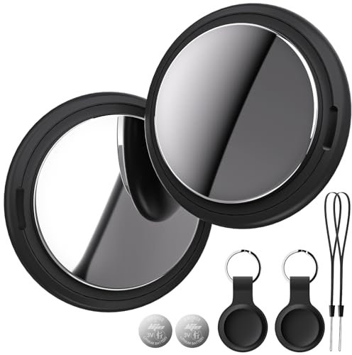 Bnlei Localizzatore Smart Air Tracker Tag Compatibile Apple Dov'è (solo iOS) Batteria di Ricambio Inclusam, Adatto per Chiavi, Portafoglio, Auto, Bici, Cane, Gatto (Nero, Confezione da 2)