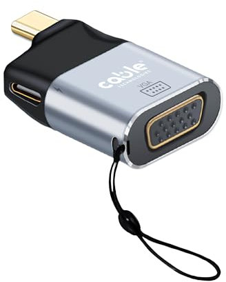 Adattatore da USB C maschio a VGA 1080P@60Hz femmina + porta USB C femmina 65W PD 3.0 | Convertitore VGA in Alluminio compatibile con Thunderbolt 3/4, iPhone, Macbook, iPad, Samsung,ec
