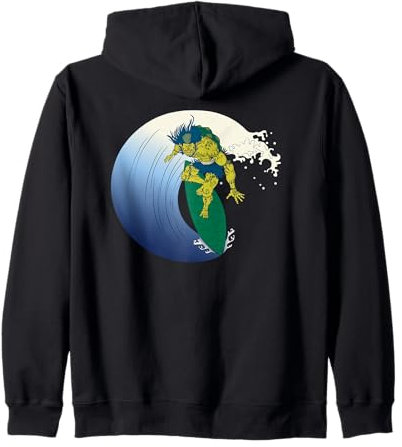 Surfin' Kappa Kappa Rver Imp Water Imp Ukiyo-e Felpa con Cappuccio