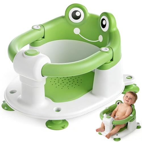 ITMNMNL Seggiolino Doccia Bimbo,Bambino Seggiolino da Bagno,Seggiolino Vasca da Bagno Bambino,Seggiolino da Bagno con 4 Ventose,per Bambini a Partire da 6 Mesi per Doccia o Vasca da Bagno - Verde