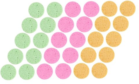 PAMINGONO Gesichtsschwämme 30 Stück Rund 70mm Durchmesser 8mm Zellulose Schwämme Make up Entferner Peelingpad Für Tägliche Gesichtsreinigung Und Feuchtigkeitspflege Reise Geeignet