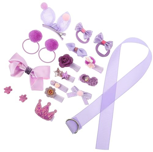 MUSISALY Haaraccessoire für Mädchen Lila 18 Stück aus Stoff und Metall zur Haarpflege und Dekoration für Party und Neujahr