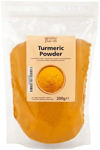 Grocer Planet - Kurkuma Pulver (200g) | Natürlich | GVO-frei | Veganfreundlich | Schonend Getrocknet und Gemahlen