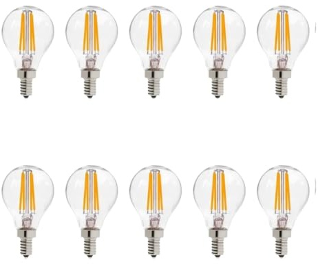 JrEam 10 LED-Filamentlampen, G45-Fassung, dimmbar, E27, E14, 4 W, 8 W, 12 W, 220 V, kaltweiß, warmweiß, 360°-Energiesparlampen(Warm White,E14 10PCS_12W)