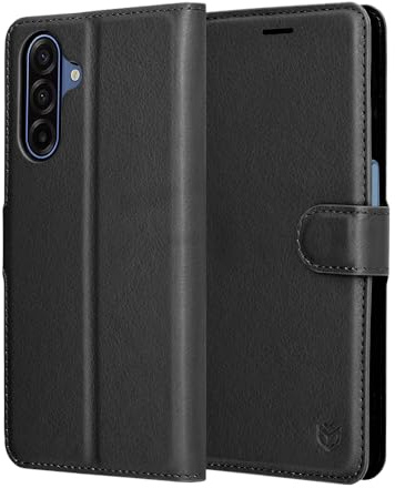 Techsuit für Samsung Galaxy A17 5G, A17 4G Flip Wallet Hülle mit Kartenfach, Standfunktion, Rundum Schutz, Kratzfest, Präzise Aussparungen, Leather Folio, Schwarz