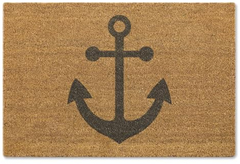 A1 Graphics Ltd Anchor Design Brush Doormat Printed Door Mat Novelty Nautical Themed Welcome Mat