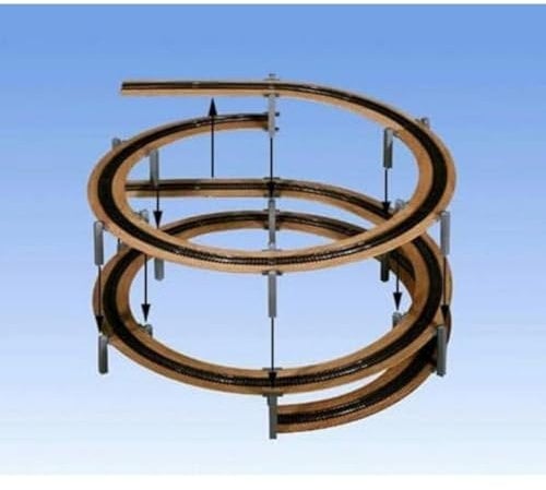NOCH LAGGIES Gleiswendel-Komplettbausatz mit Gleisradius 194/230 mm, Aufbaukreis für Modellbahn Spur N, DIY Modellbau