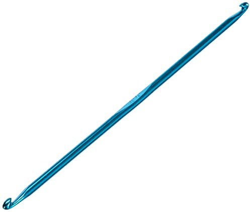 Prym 195288 Häkelnadeln doppelseitig 25 cm 6,00 mm Tunesische Häkelnadel, Aluminium, türkis, 6 mm