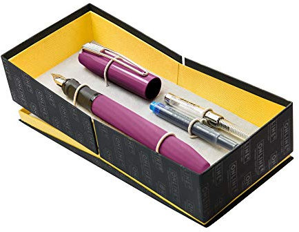 ONLINE Set mit Füllhalter Slope Wild Berry, Iridiumfeder M, inkl. Konverter und Kombi Tintenpatrone, ergonomisches Griffstück, Füller für Rechtshänder, Schulfüller, in hochwertiger Geschenkbox