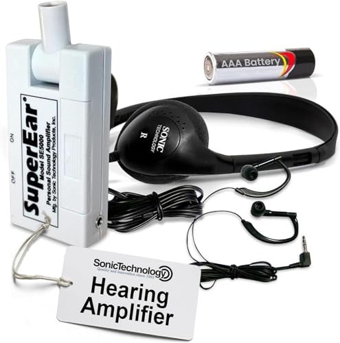 SuperEar SE5000 Amplificateur sonore personnel de 50 dB (version améliorée de l’ancien modèle SE4000), amplification des sons ambiants de 50 dB