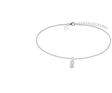 Xenox XS3532 Fusskette mit Anhänger Damen Crazy Daisy Infinity Silber