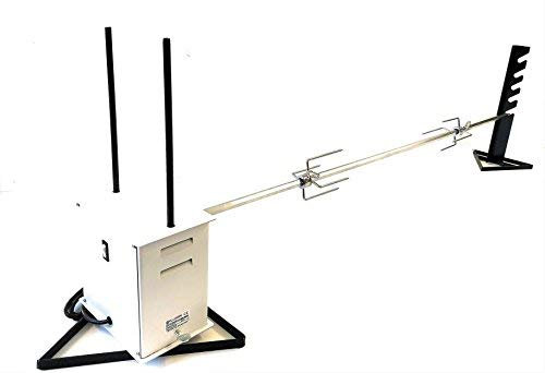 ALLEGRI Rôtissoire Professionnelle Électrique portée max 40 kg Broche Acier Inoxydable section hexagonale Longueur cm 120 avec 2 fourchettes pour bloquer la viande