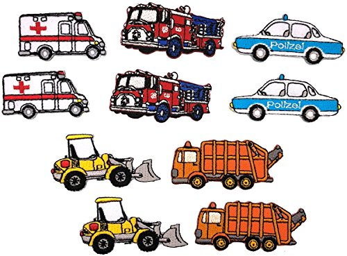 i-Patch - Patches - 0113 - Feuerwehr - Polizei - Müllwagen - Traktor - Krankenwagen - Auto - Flicken - Aufnäher - Badges - Bügelbild - Aufbügler - Iron-on - Applikation - zum aufbügeln - Patch