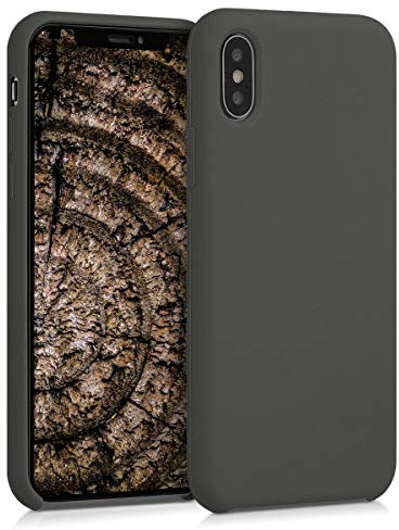 kwmobile Hülle kompatibel mit Apple iPhone X Hülle - Silikon Handy Case - Handyhülle weiche Oberfläche - kabelloses Laden - Olivgrün
