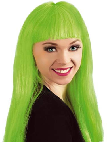 FRIES Perücke Lilo Neon, grün, ca. 60 cm Länge