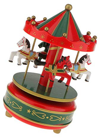 Inzopo Rotierendes Karussell Pferd Spieluhr Kind Spieluhr Spire Typ Karussell Spieluhr Drehbares Karussell Pferd Spieluhr