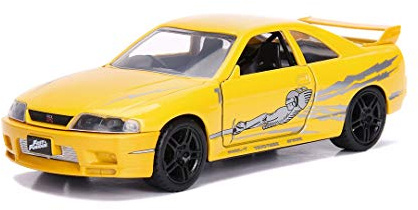 Jada FAST and FURIOUS Model LEON 's Yellow NISSAN SKYLINE GT-R BCNR33 Scale 1/32 Original