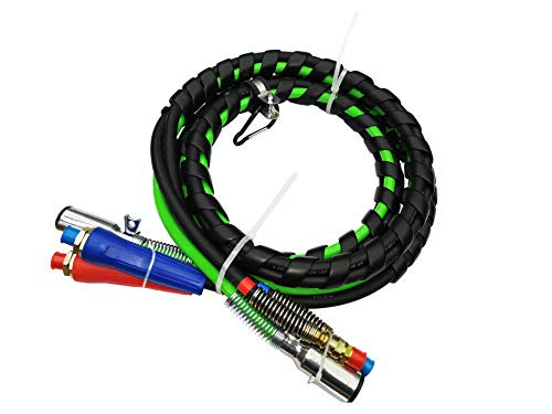 Trackon Parts 12 Ft. 3-in-1 Wrap Set, ABS Electrical and Rubber Air Line Hose Assemblies, for Semi Truck Tractor Trailer