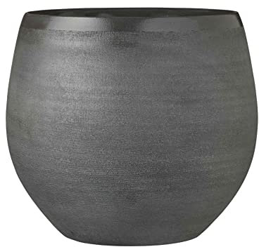 MICA Decorations Blumentopf Douro rund d.grau anthrazit - 28 x Ø 33 cm - Übertopf handgemaht - Innendurchmesser: 26 cm
