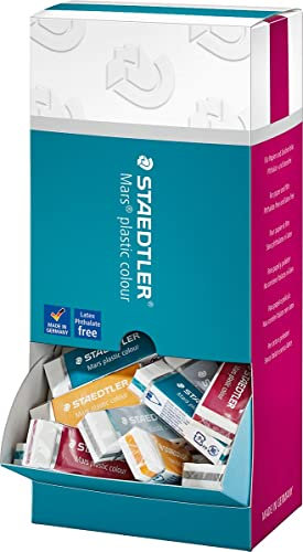 STAEDTLER Mars plastic colour 526 50 E1 Radierer in Premium-Qualität, Komfortqualität für sehr gute Radierergebnisse, Display mit 40 Radierern 526 50 E1 (10 je Farbe), 526E1 CA40