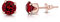 DTPsilver® - Orecchini Donna Argento 925 Placcato Oro Rosa con Cristallo Rosso Rubino - Orecchini Punto Luce - Orecchini Piccoli a Lobo - Diametro 6 mm - Orecchini Rossi - Orecchini Rubino